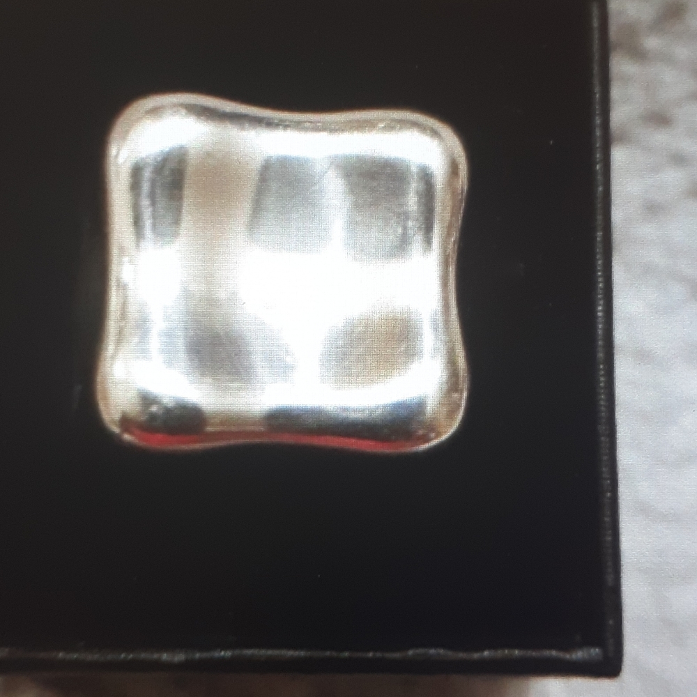 Solid Sterling Bold Square Ring - image 2